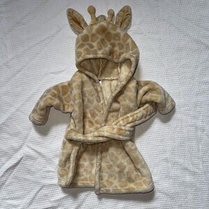 Baby Giraffe Hooded Plush Bathrobe 0–9 Months Soft Fleece Animal Robe